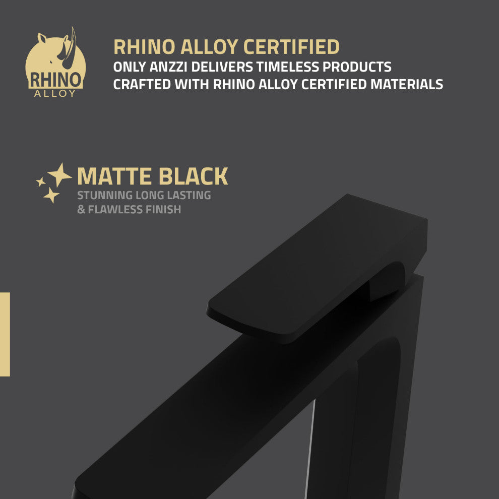 1-Handle Bathroom Vessel Sink Faucet, Matte Black