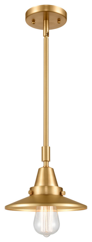 Innovations 447-1S-SG-M4 Railroad 1 Light 8" Mini Pendant, Satin Gold