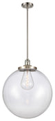 Beacon Pendant, Brushed Satin Nickel, Clear