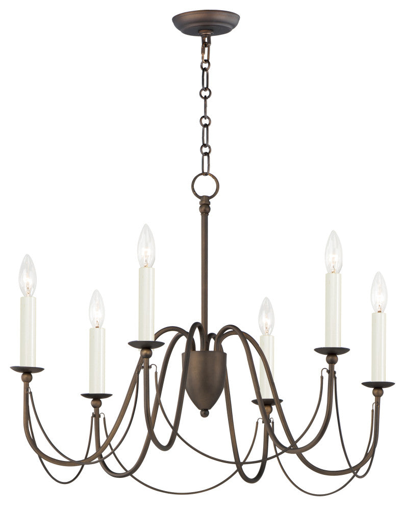 Maxim Lighting Plumette 6-Light Chandelier, Chestnut Bronze, 12166CHB