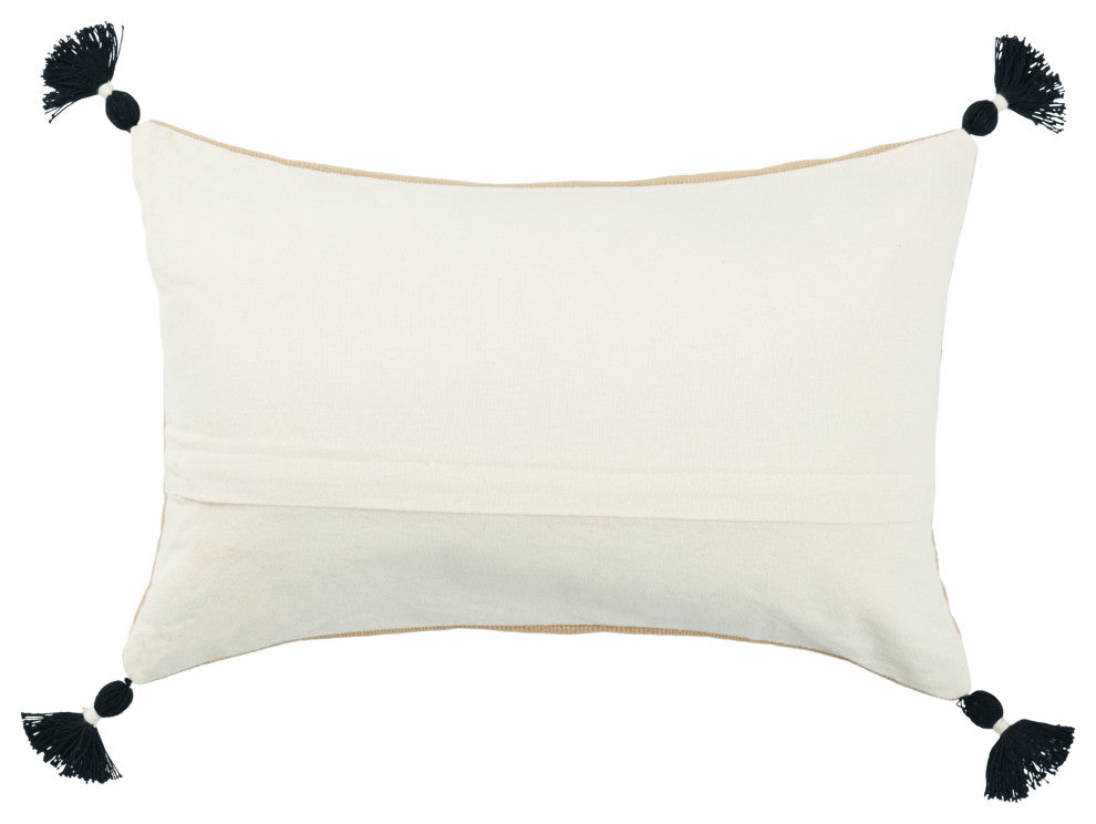 Jaipur Living Tobu Tribal Light Brown/Black Poly Fill Pillow 12"X20" Lumbar