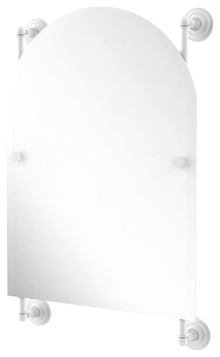 Prestige Que New Arched Top Frameless Rail Mounted Mirror, Matte White