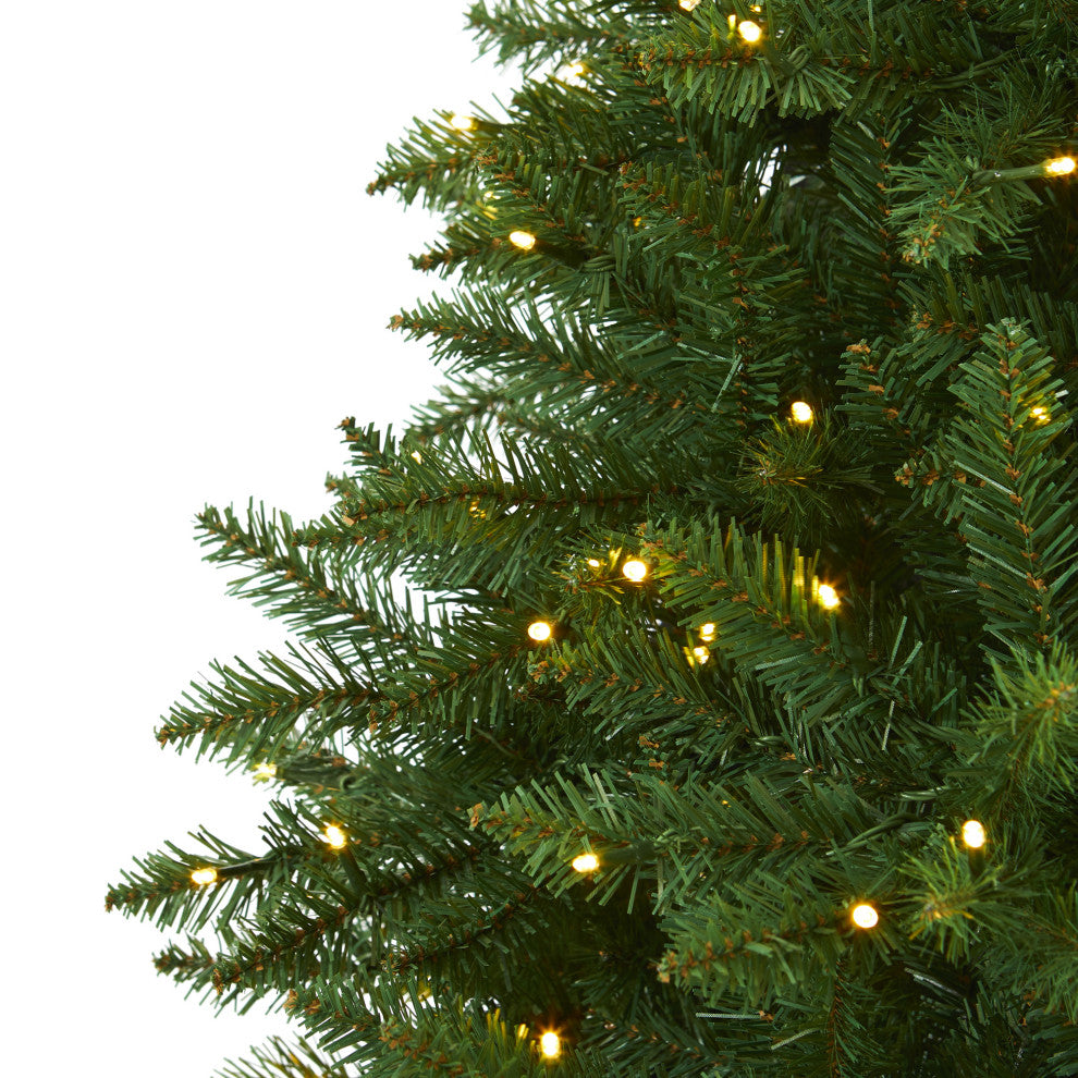 7.5' Green Valley Fir Artificial Christmas Tree With 500 Clear LED Lights