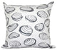 Clams, Geometric Print Pillow, Gray, 18"x18"