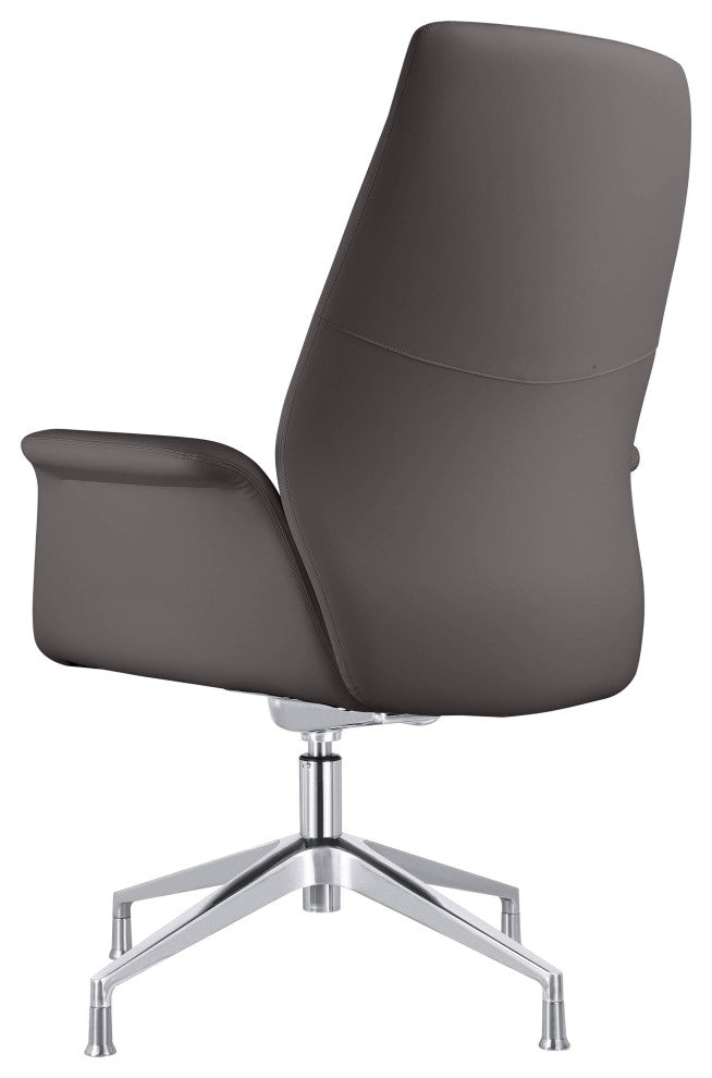 LeisureMod Summit Modern Office Chair With Adjustable Height and Swivel, Gray
