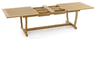 13-Piece Outdoor Teak Dining Set: 117" Masc Rect Table, 12 Giva Armless Chairs