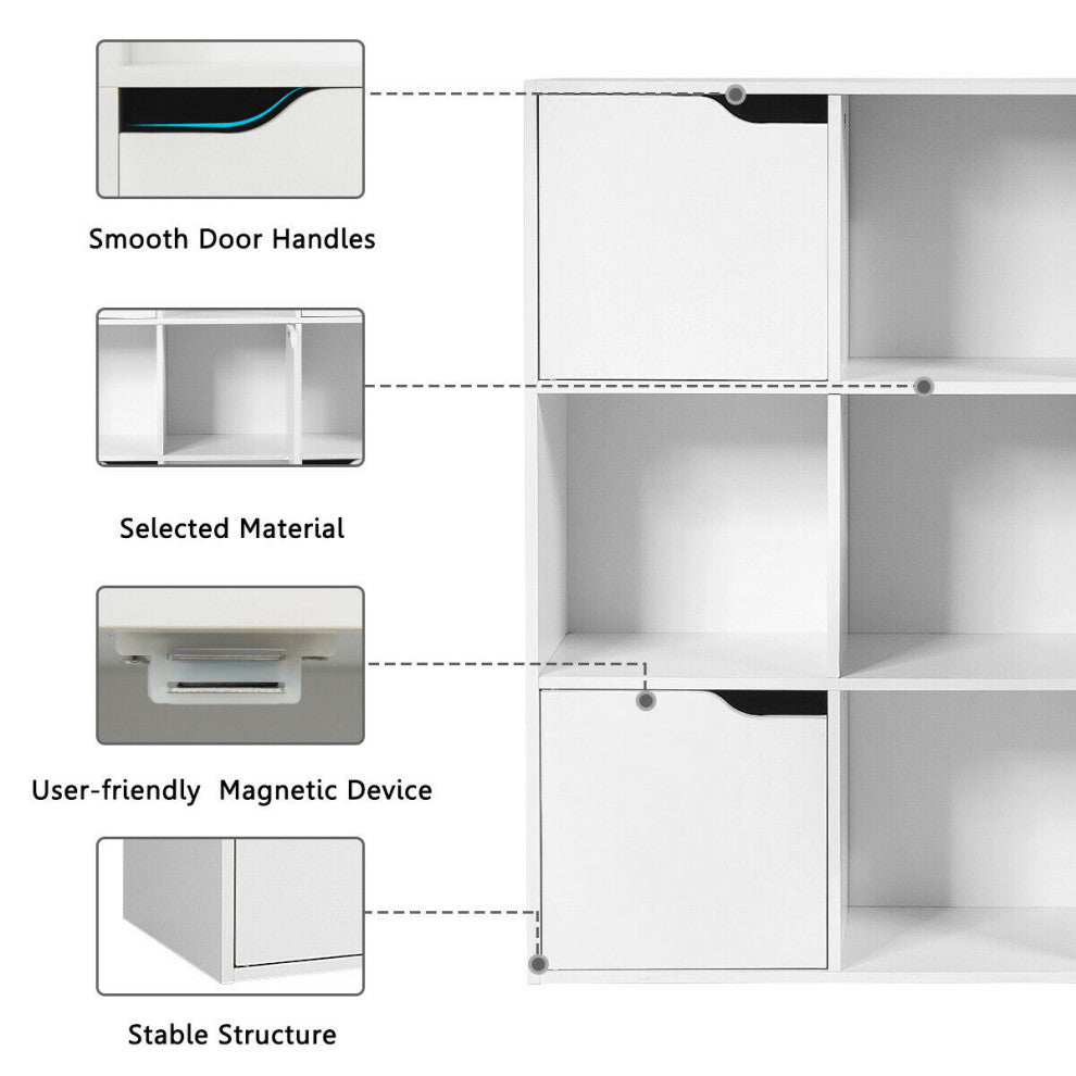 Costway 9 Cube Wood Bookcase Cabinet Storage Shelves Room Divider Organization