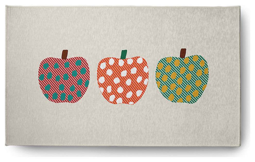 Little Pumpkins Fall Design Chenille Area Rug, Orange, 3'x5'