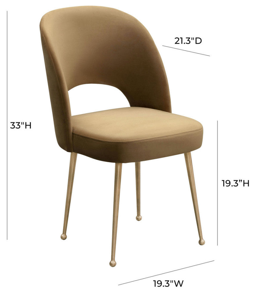 TOV Furniture Swell Cognac Velvet Chair