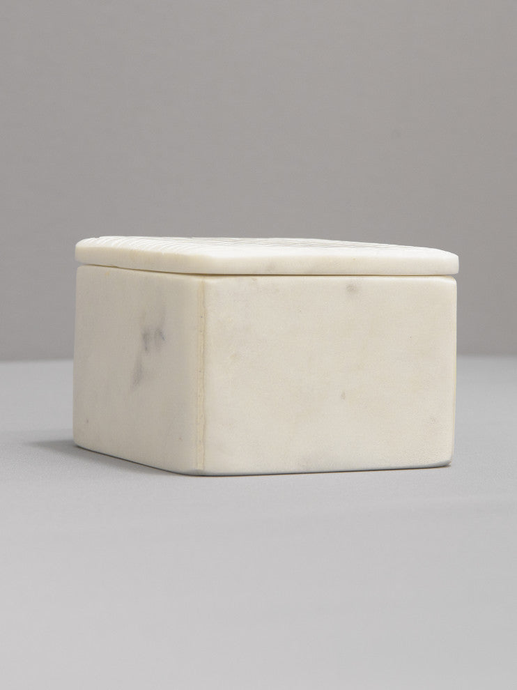 White Marble Box, Lid, Small