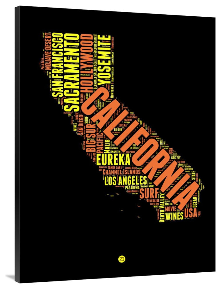 "California Word Cloud 1" Fine Art Print