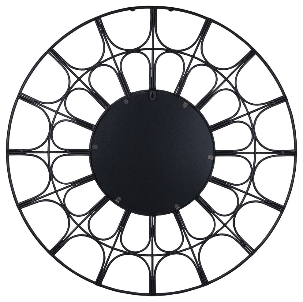 Metal Arch Design Round Wall Mirror