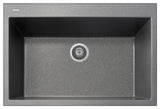 One Series 33" Drop-In Single-Bowl Granite Sink, Titanium, Drop-in