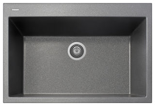 One Series 33" Drop-In Single-Bowl Granite Sink, Titanium, Drop-in