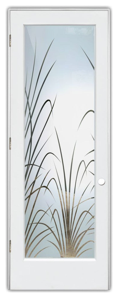 Interior Prehung Door or Interior Slab Door - Wispy Reeds - Primed - 28" x...
