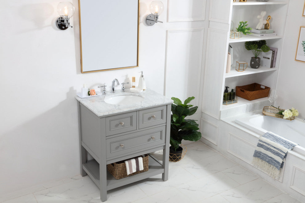 Matilda 30" Single Bathroom Vanity Set, Gray