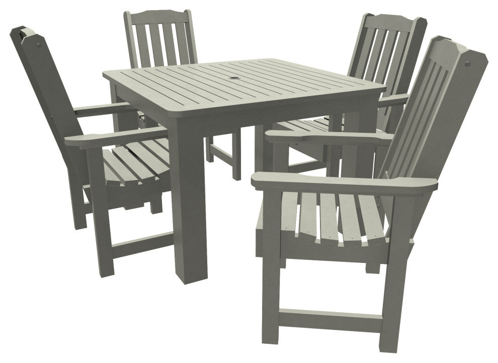 Springville 5-Piece Square Dining Set, Weathered Acorn, Coastal Teak