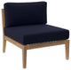 Clearwater Outdoor Patio Teak Wood Armless Chair, Gray Navy