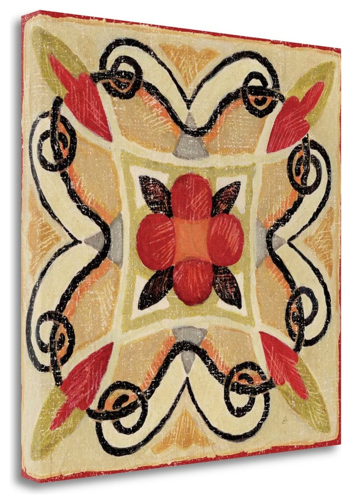 "Bohemian Rooster Tile Square I" By Daphne Brissonnet, Gallery Wrap Canvas