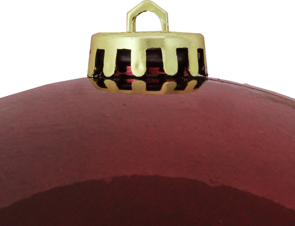 Burgundy Red Shatterproof Shiny Christmas Ball Ornament, 12"