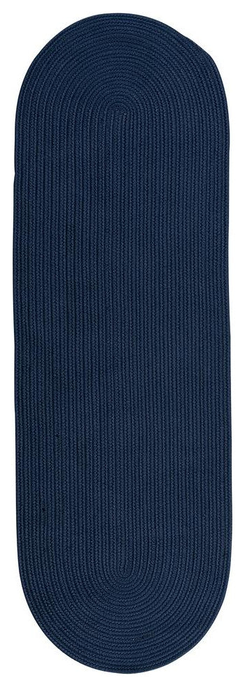 Colonial Mills Rug Reversible Flat-Braid, Oval Runner Navy Runner