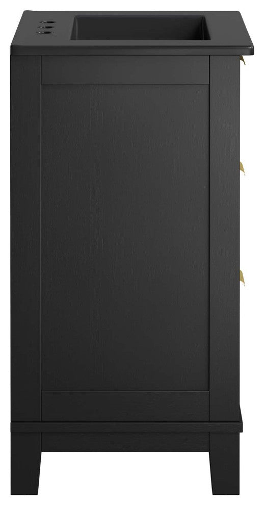 Dixie 24" Solid Wood Bathroom Vanity Cabinet, Black Black