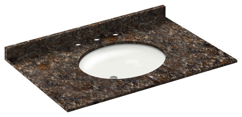 37x22 Tan Brown Granite Vanity Countertops, 8 Faucet Spread