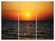 "Sunset Panorama Under Sea Surface" Metal Wall Art, 3 Panels, 36"x28"