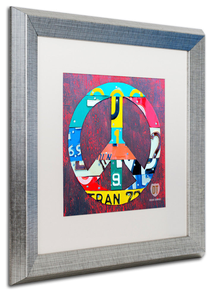 "Peace" Silver Framed Canvas Art by Design Turnpike, 16"x16"