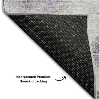 Premium Machine Washable Mayfield AMF710 Purple 3' x 5' Rug
