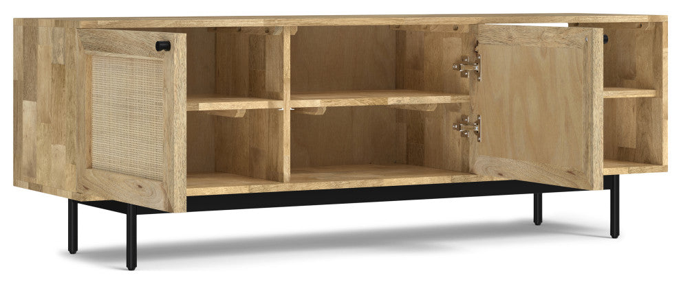 Reeves Solid Mango Wood TV Media Stand, Natural For TVs up to 65 inches