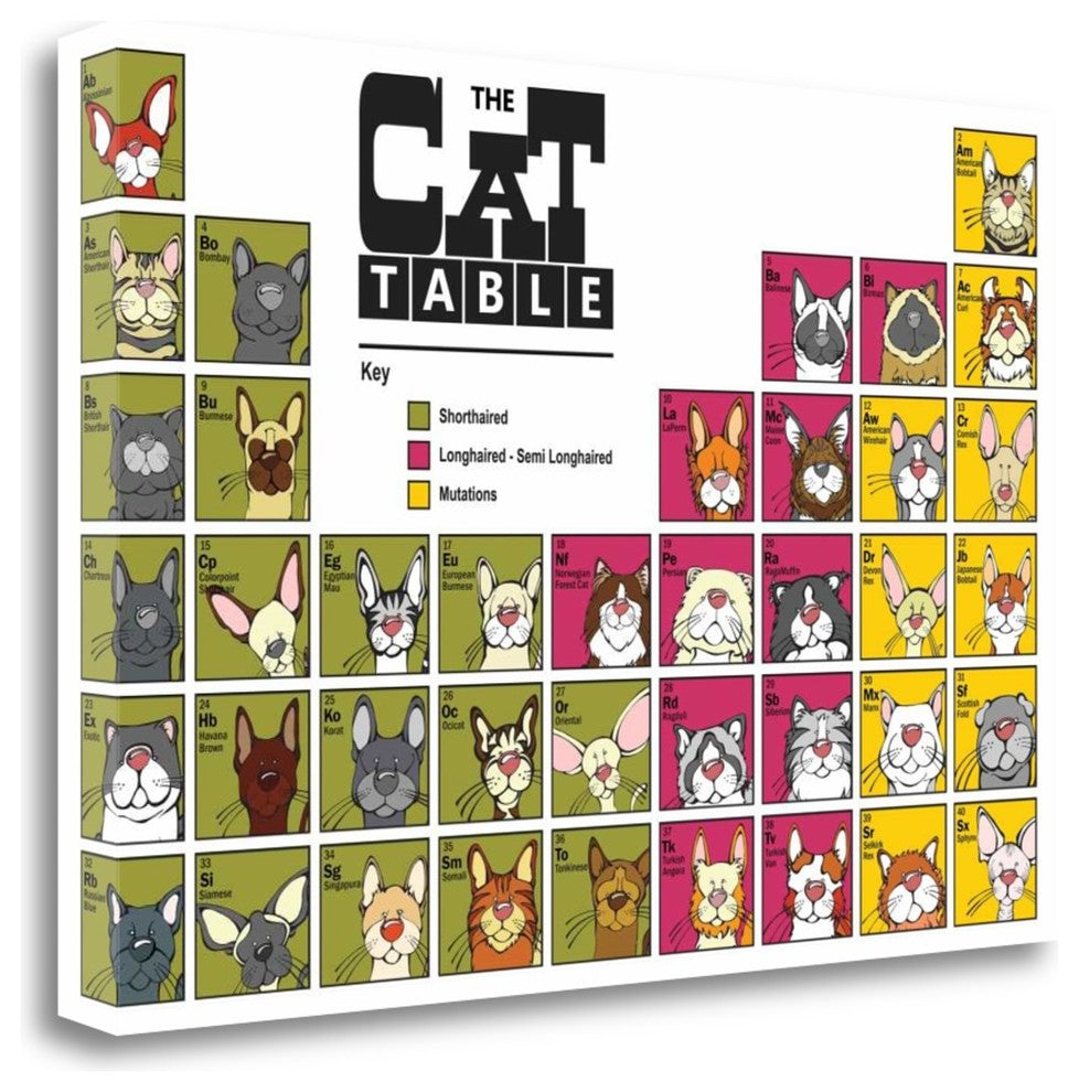 "The Cat Table" By Angry Squirrel Studio, Giclee Print on Gallery Wrap Canvas