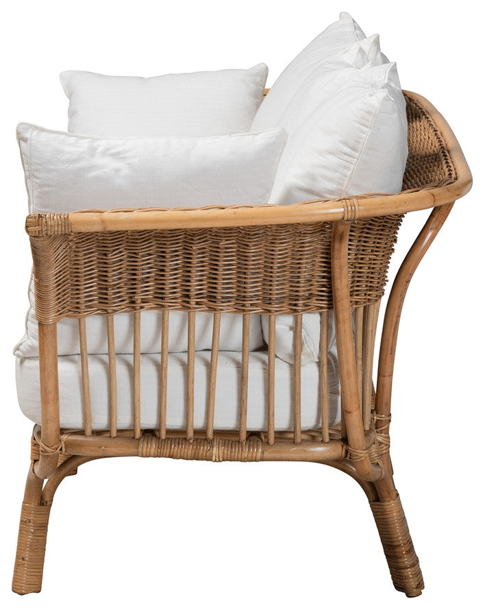 Modern Bohemian Natural Rattan Sofa With Cushion