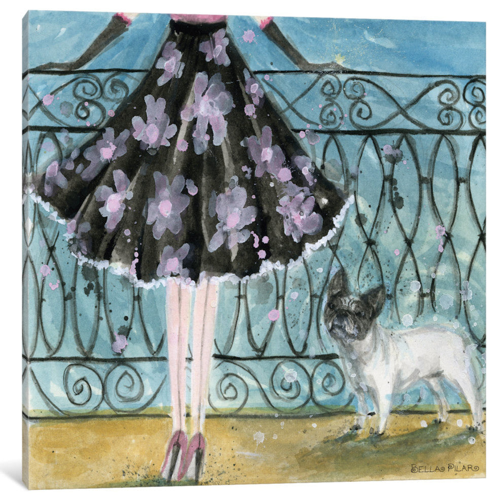 "Dog Day French Bulldog" Canvas Art Print By Bella Pilar, 37x1.5x37