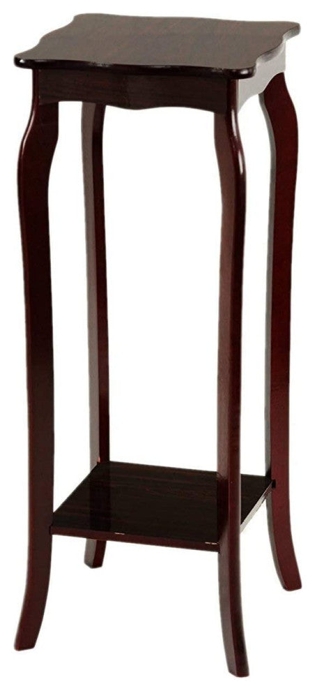 Traditional Rectangular 2 Tier Plant Stand, Mahogany