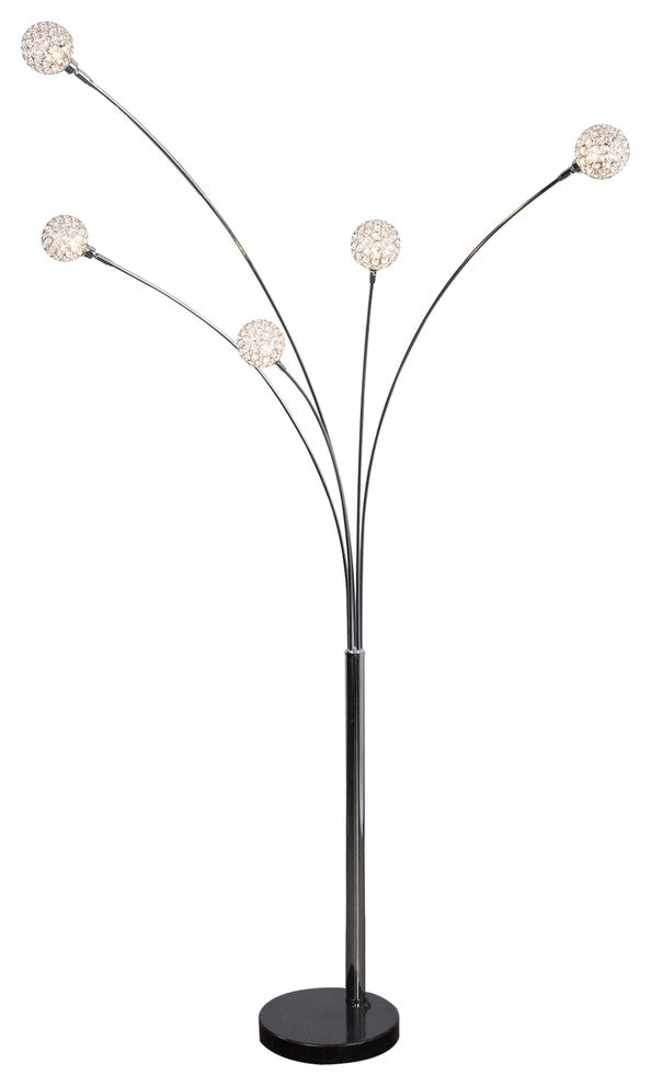 88" Crystal Ball Arc Floor Lamp