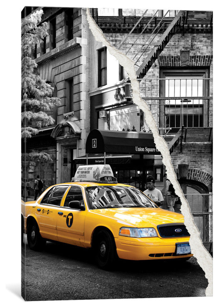 "Dual Torn Series Yellow Cab" by Philippe Hugonnard, 40x26x1.5, 1-Piece