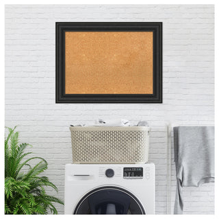 Framed Natural Cork Board, 33x25, Shipwreck Black Framed Organization Boards