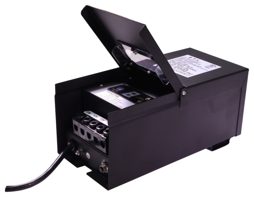 300W Multi Tap, 12-15V Metal Black Case Low Voltage Transformer
