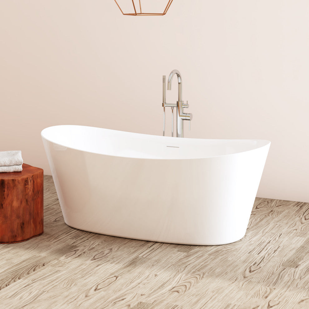 Perlato Volos 65" Freestanding Soaking Tub, White
