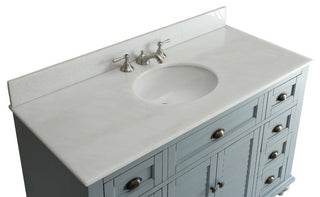 Glennville 49" Cottage Bathroom Vanity Cabinet Set In Light Blue