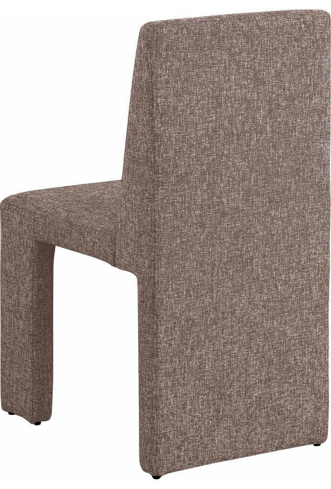 Benson Upholstered Dining Chair, Brown, Linen Texured Fabric