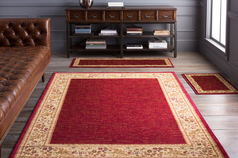 Surya Midtown MID-4740 7'10"x10'1" Rug, Dark Red/Wheat/Camel/Sage