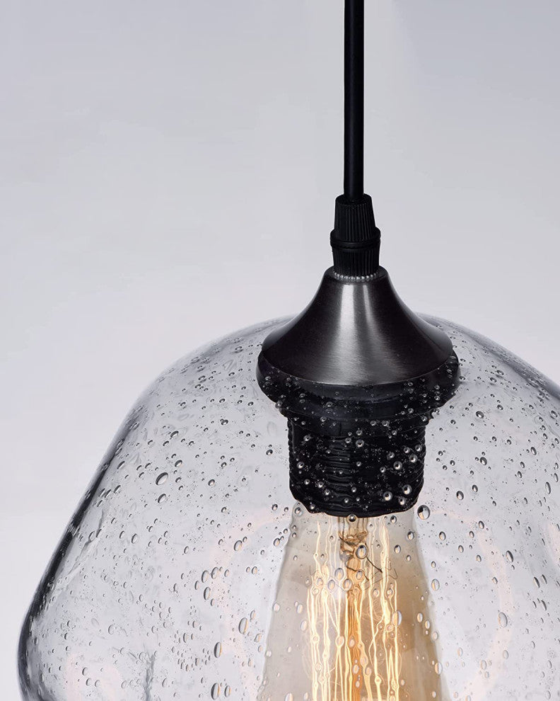 Retro Glass Pendant Lighting Fixture, Farmhouse Hanging Light