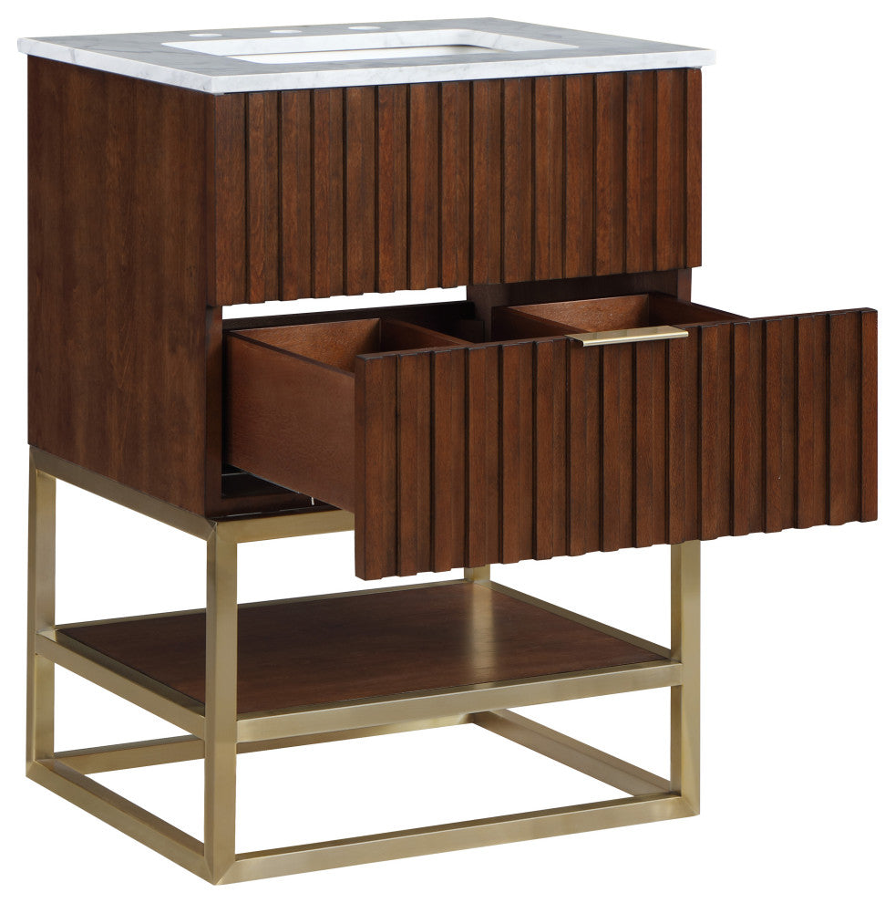 Monad Bathroom Vanity, Walnut, 24" Wide