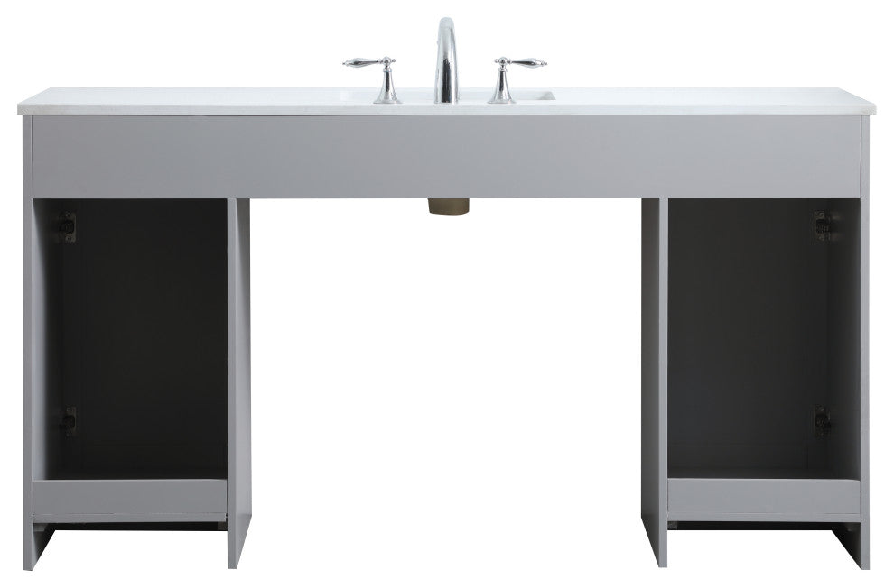 60" ADA Compliant Bathroom Vanity, Gray