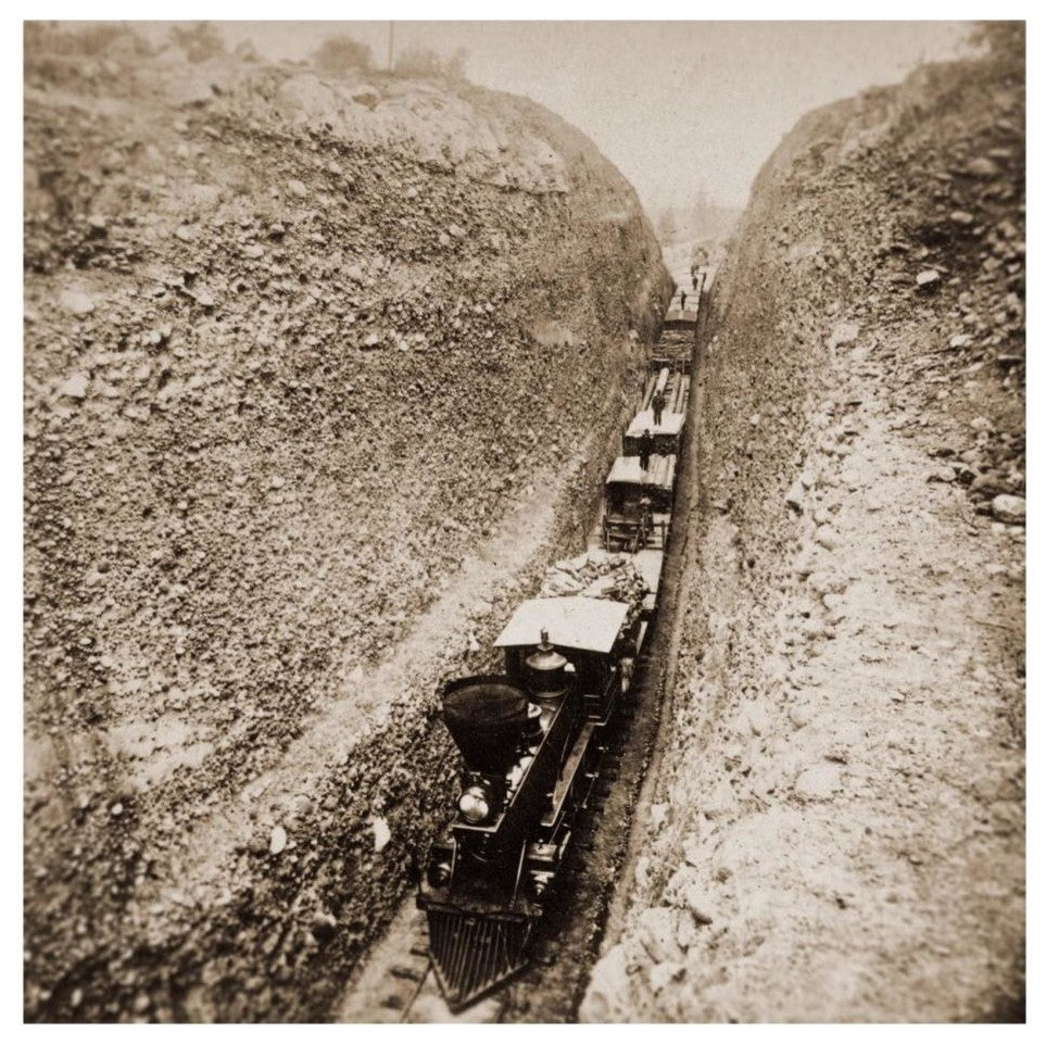 "Bloomer Cut near Auburn, 800' long and 63' high, 1866-1869" Paper Art, 26"x26"