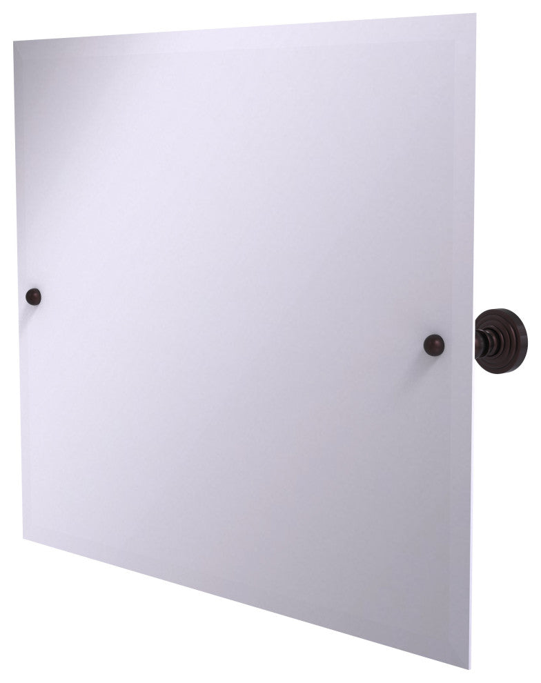 Frameless Landscape Beveled Edge Tilt Mirror, Antique Bronze