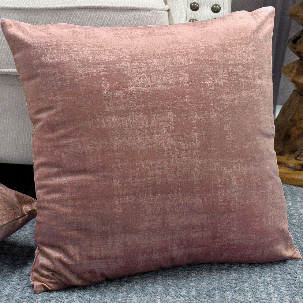Serenta Textured Velvet Pillow Shell, Set of 4, Withered Rose