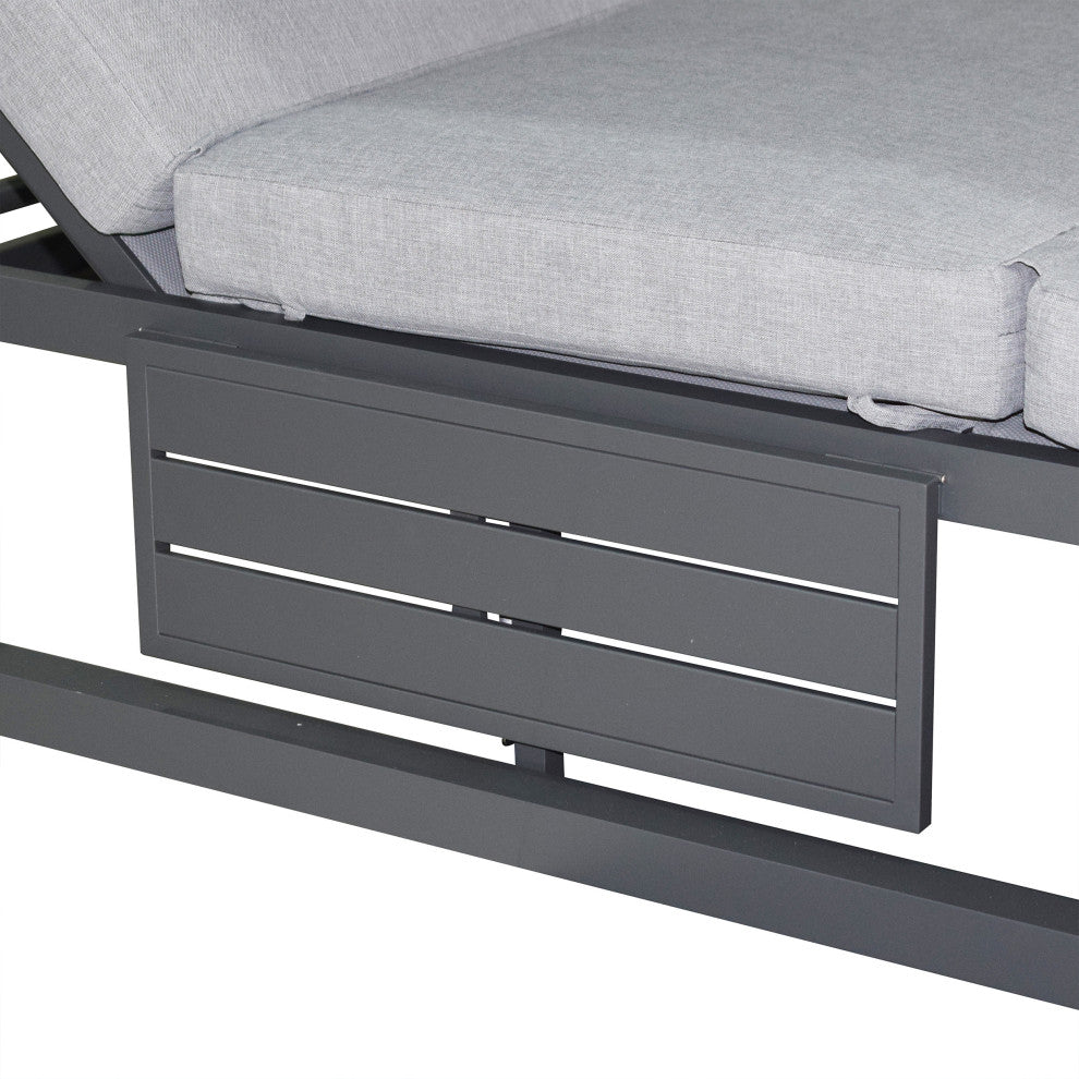 Outdoor Rectangular Patio Daybed, Gray